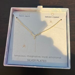 NWT * Silver Plated Zodiac Necklace Cancer June 21-July 22